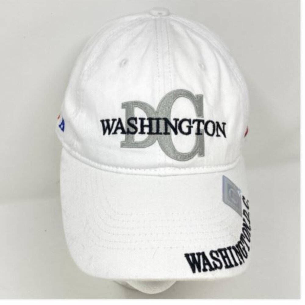 Washington DC White Embroidered Adjustable Hat